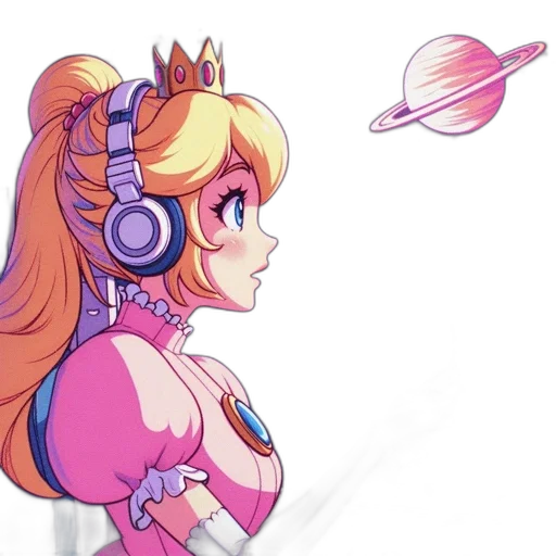 staff, robot, crown, dress, concept art, vaporwave, pixel art, anime transparent PNG cut-out