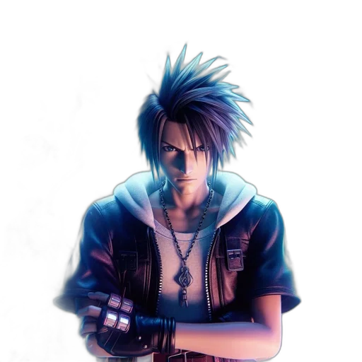 jacket, weapon, concept art, cyberpunk, photorealistic, fantasy art, neon lights, blue transparent PNG cut-out
