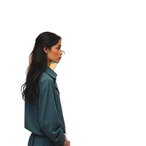 jacket, dress, staff, face transparent PNG cut-out