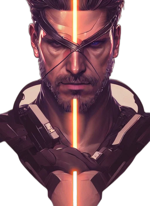 face, weapon, comic book art, concept art transparent PNG cut-out