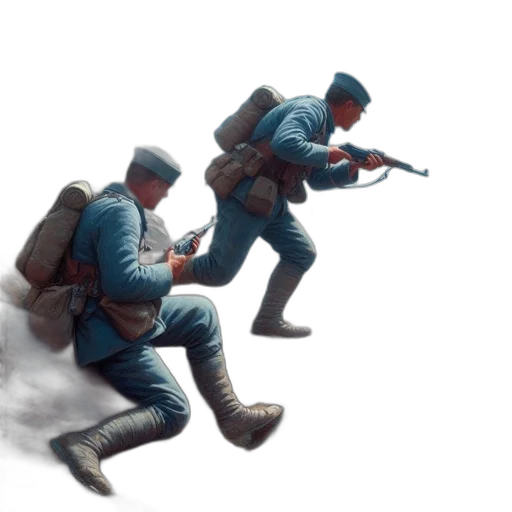 weapon, jacket, staff, concept art, pixel art, watercolor, 3d render, fog transparent PNG cut-out