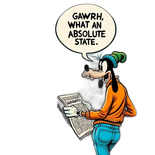 hat, comic book art, cartoon, goofy, dressed, bright, orange, surprised transparent PNG cut-out