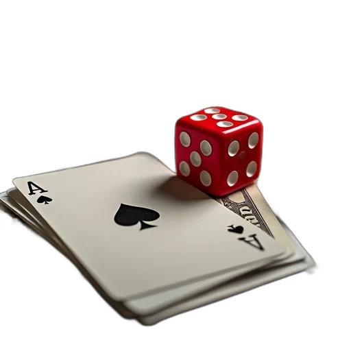 jewelry, photorealistic, 3d render, gambling, dice, cards, playing, surrounded transparent PNG cut-out