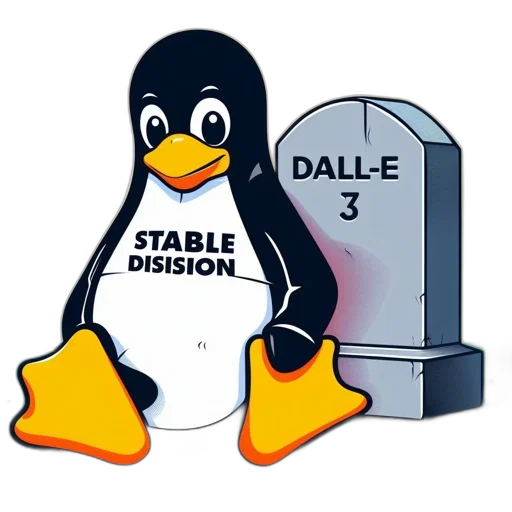 cartoon, penguin, white, shirt, phrase, stable, disision, sits transparent PNG cut-out