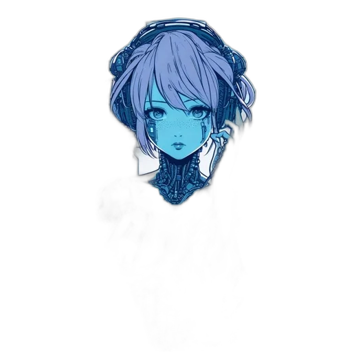 face, mask, crown, hair, anime, pixel art, concept art, vaporwave transparent PNG cut-out