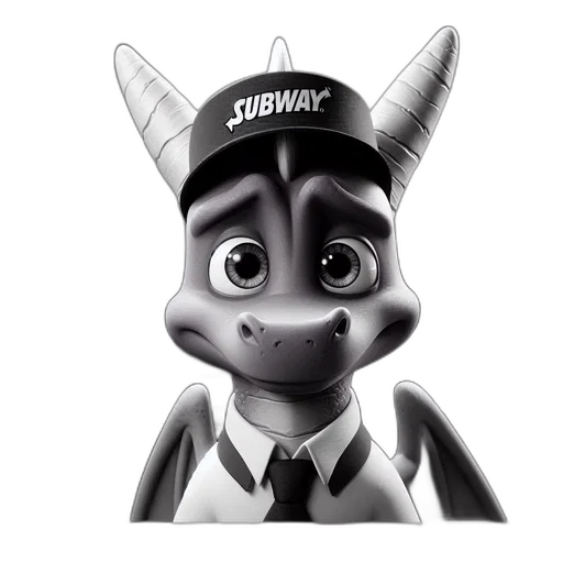 staff, animal, hat, dragon, cartoon, 3d render, photorealistic, concept art transparent PNG cut-out