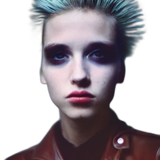 hair, jacket, face, creature transparent PNG cut-out