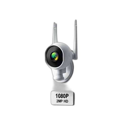 robot, 3d render, white, wi-fi, camera, antenna, mounted, wall transparent PNG cut-out