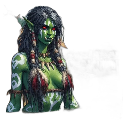 staff, fantasy art, concept art, comic book art, pixel art, green, green-skinned, humanoid transparent PNG cut-out