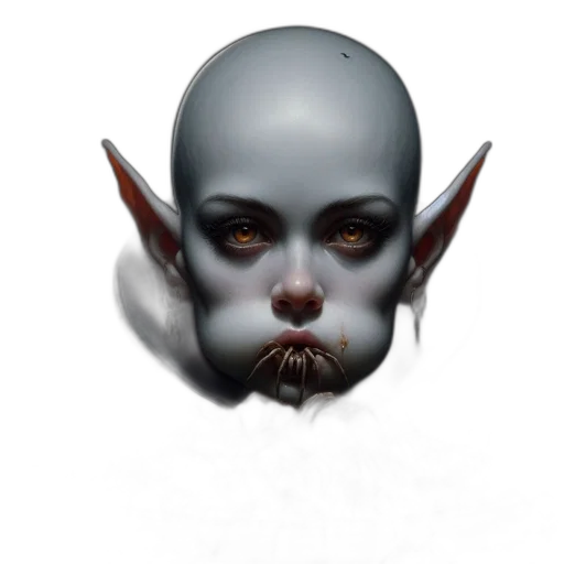 mask, face, creature, staff, concept art, fantasy art, photorealistic, 3d render transparent PNG cut-out