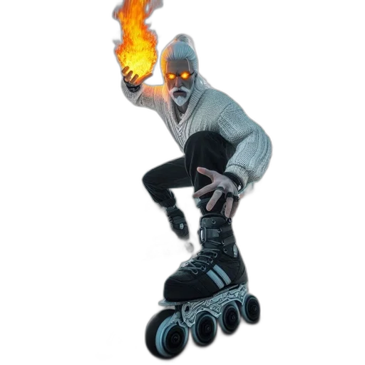 mask, creature, jacket, robot, concept art, 3d render, fantasy art, fire transparent PNG cut-out