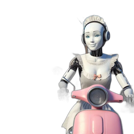 robot, 3d render, concept art, post-apocalyptic, urban, environment, white, robotic transparent PNG cut-out
