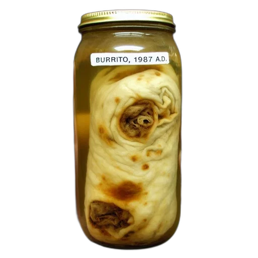 bottle, food, dress, face, old, pickled, burrito, 1987 transparent PNG cut-out