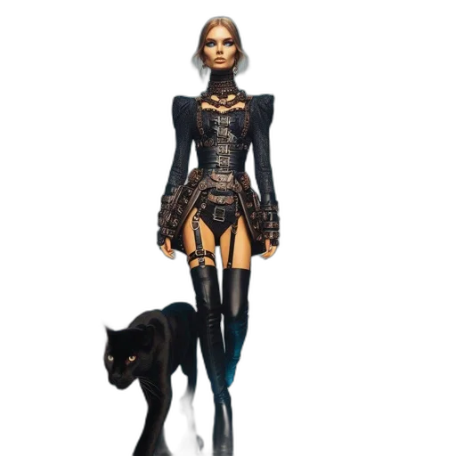 dress, staff, concept art, fantasy art, 3d render, pixel art, dark, model transparent PNG cut-out