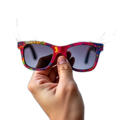 face, 3d render, photorealistic, close-up, person, hand, holding, pair transparent PNG cut-out