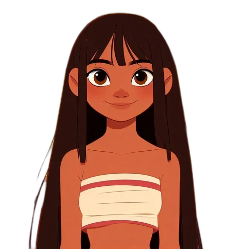 dress, hair, creature, face, cartoon, concept art, anime, 3d render transparent PNG cut-out