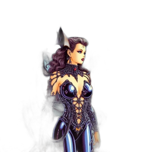 dress, fantasy art, comic book art, concept art, pixel art, dark, blue, monochrome transparent PNG cut-out