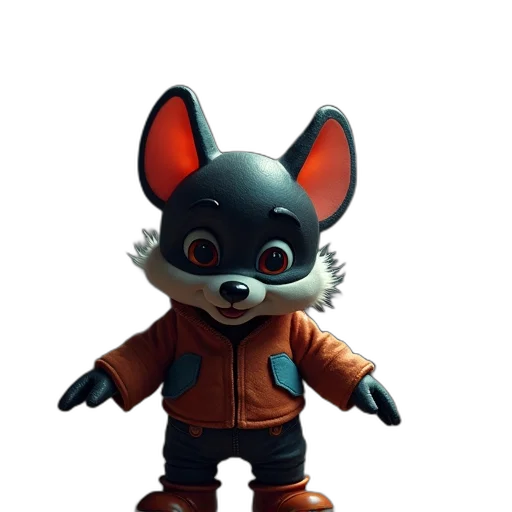 jacket, animal, staff, creature, 3d render, concept art, cartoon, photorealistic transparent PNG cut-out