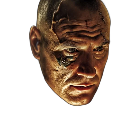 face, mask, robot, creature, photorealistic, concept art, 3d render, comic book art transparent PNG cut-out
