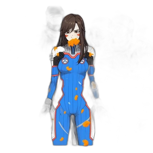 robot, mask, staff, jacket, concept art, anime, pixel art, fantasy art transparent PNG cut-out