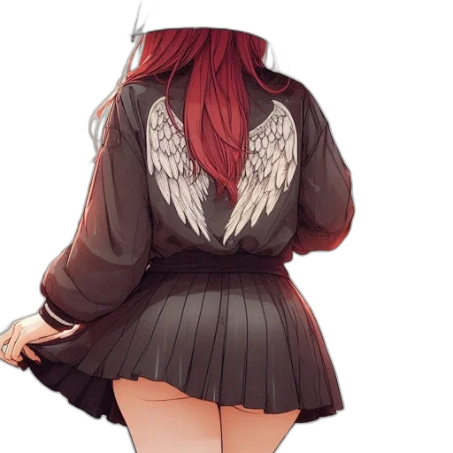 jacket, dress, weapon, pixel art, concept art, anime, fantasy art, red transparent PNG cut-out