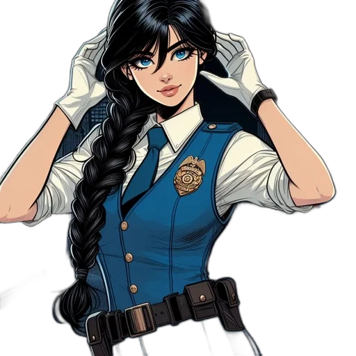 staff, jacket, anime, cartoon, comic book art, concept art, blue, police transparent PNG cut-out