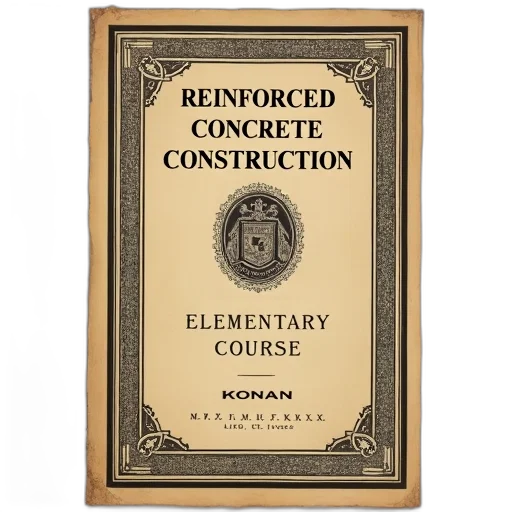 vintage, book, cover, titled, reinforced, concrete, construction, elementary transparent PNG cut-out