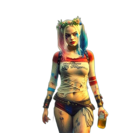 dress, concept art, cyberpunk, comic book art, fantasy art, colorful, fantasy, landscape transparent PNG cut-out