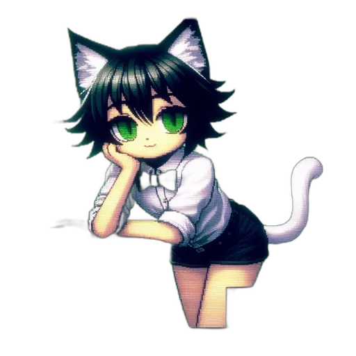 staff, animal, pixel art, anime, cartoon, watercolor, green, monochrome transparent PNG cut-out