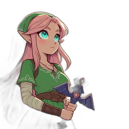 weapon, staff, sword, pixel art, fantasy art, concept art, watercolor, green transparent PNG cut-out