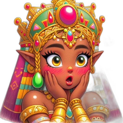 jewelry, crown, face, mask, concept art, fantasy art, 3d render, pixel art transparent PNG cut-out