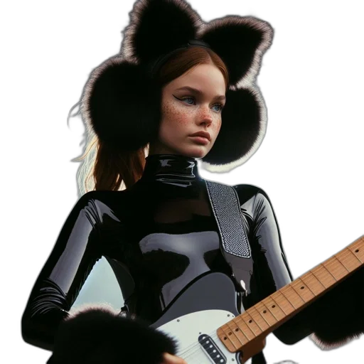 robot, concept art, 3d render, photorealistic, young, woman, glossy, black transparent PNG cut-out