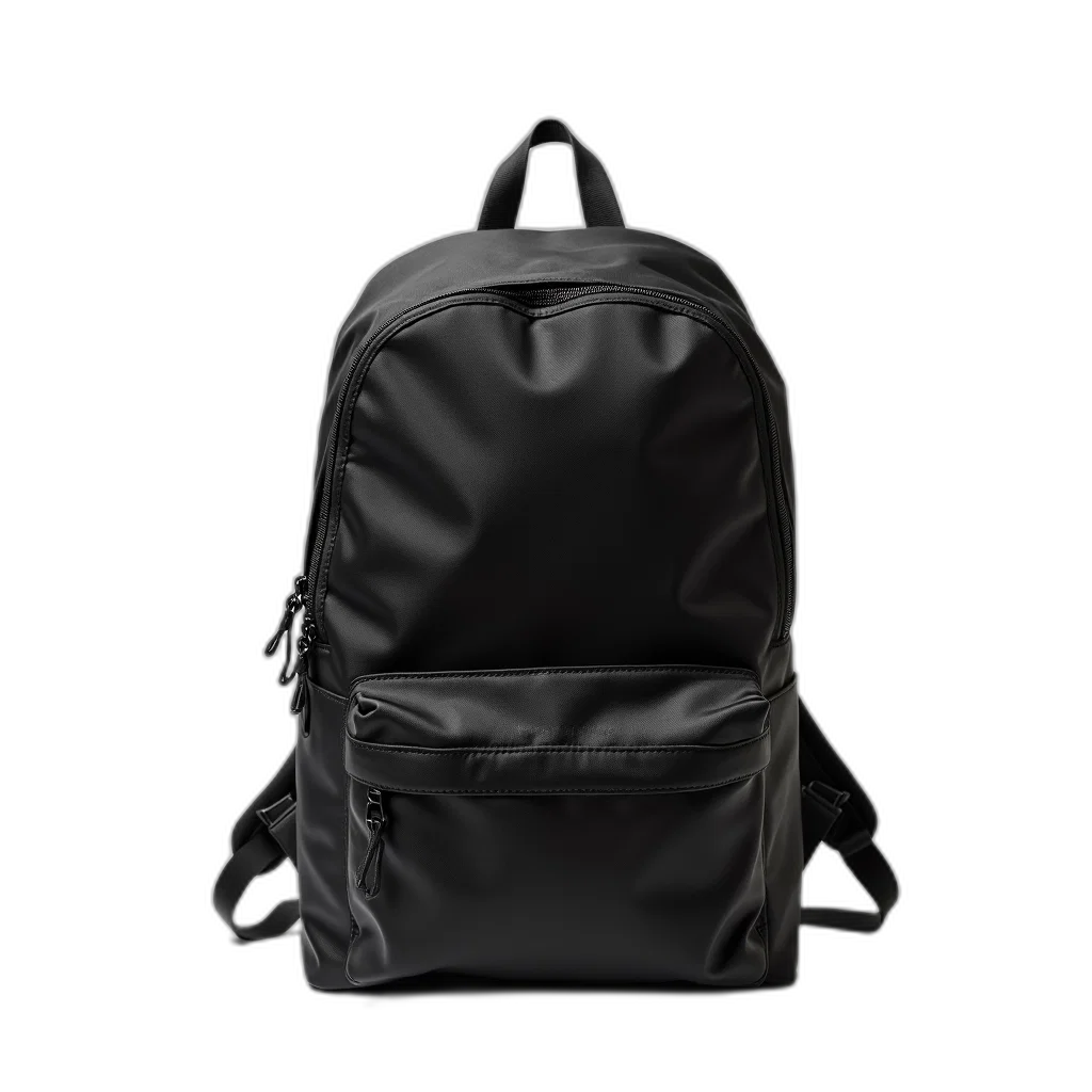 jacket, face, 3d render, photorealistic, dark, black, textured, backpack transparent PNG cut-out