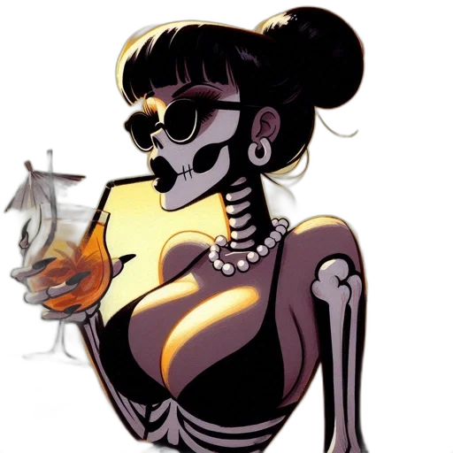 jewelry, cartoon, concept art, comic book art, vaporwave, stylized, animated, female transparent PNG cut-out