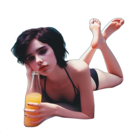 bottle, dress, food, creature, pixel art, photorealistic, vaporwave, concept art transparent PNG cut-out