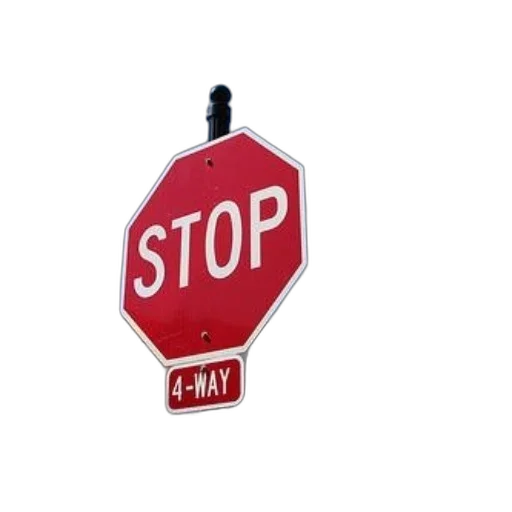 staff, weapon, 3d render, red, stop, sign, word, written transparent PNG cut-out