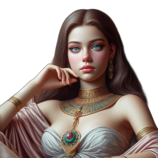 jewelry, crown, face, fantasy art, oil painting, photorealistic, concept art, golden transparent PNG cut-out