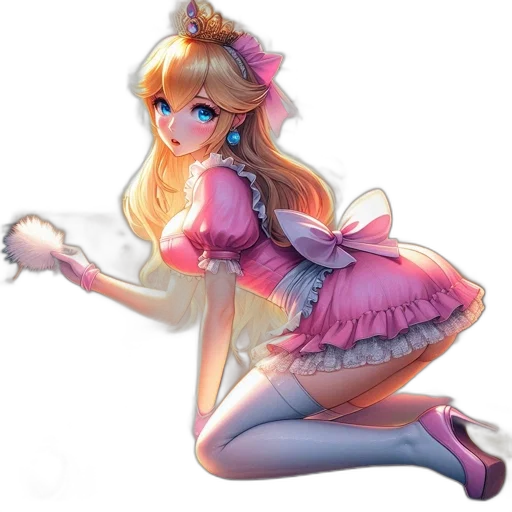 dress, staff, crown, pixel art, anime, fantasy art, concept art, pastel transparent PNG cut-out