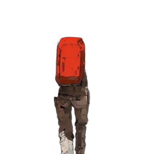 jacket, robot, face, mask, concept art, pixel art, 3d render, watercolor transparent PNG cut-out
