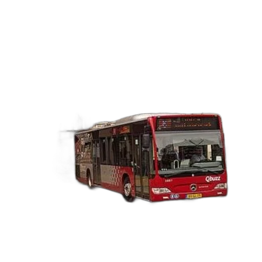 car, 3d render, photorealistic, concept art, pixel art, red, qbuzz, bus transparent PNG cut-out