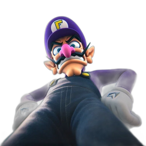 mask, weapon, hat, animal, concept art, 3d render, photorealistic, waluigi transparent PNG cut-out