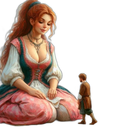 dress, jewelry, fantasy art, oil painting, concept art, photorealistic, snow, fire transparent PNG cut-out
