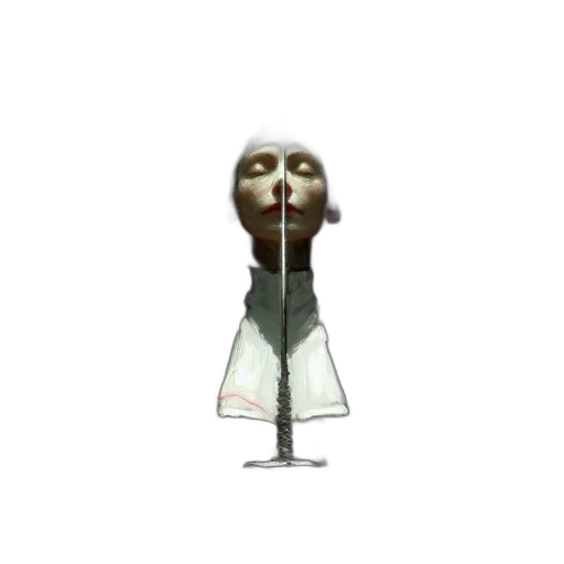 mask, staff, umbrella, robot, concept art, 3d render, pixel art, photorealistic transparent PNG cut-out