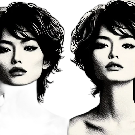 face, photorealistic, 3d render, comic book art, cartoon, monochrome, symmetrical, black-and-white transparent PNG cut-out