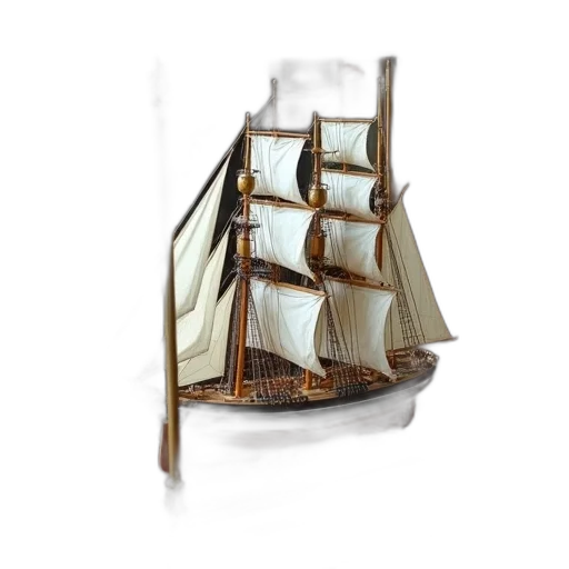 furniture, 3d render, photorealistic, concept art, fantasy art, detailed, model, ship transparent PNG cut-out
