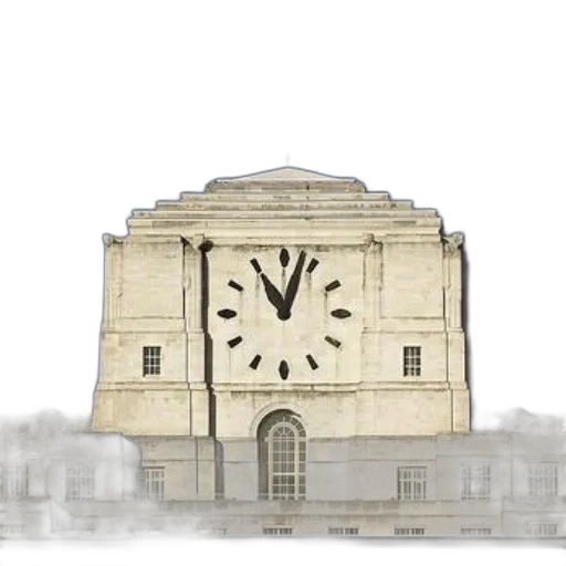 building, 3d render, photorealistic, concept art, large, white, clock, tower transparent PNG cut-out