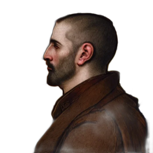 jacket, face, staff, photorealistic transparent PNG cut-out