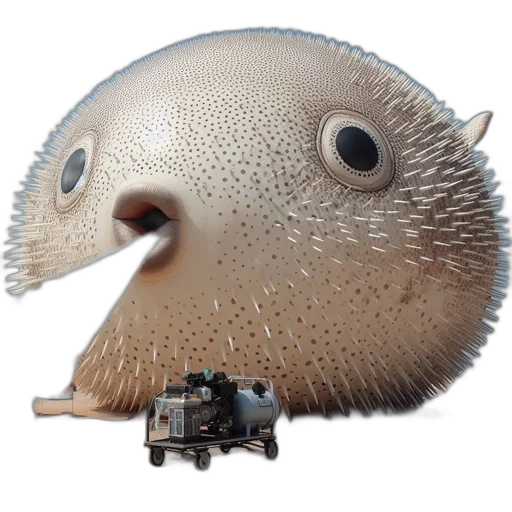 animal, robot, creature, car, concept art, 3d render, photorealistic, inflated transparent PNG cut-out