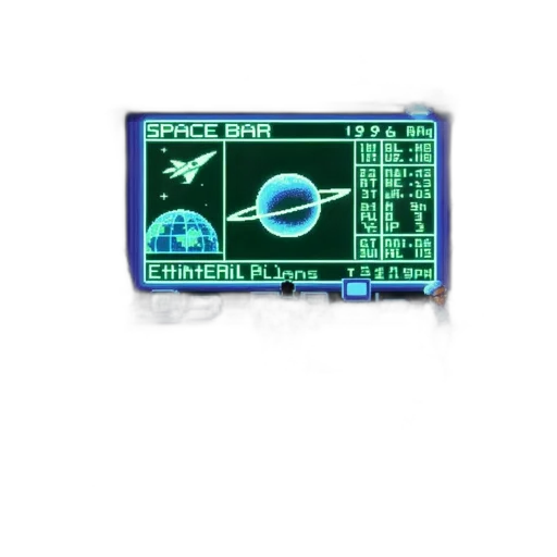 jewelry, robot, weapon, staff, vaporwave, cyberpunk, pixel art, 3d render transparent PNG cut-out