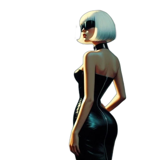 dress, hat, mask, jacket, concept art, 3d render, cyberpunk, comic book art transparent PNG cut-out